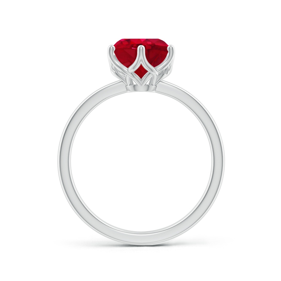 8mm AAA Round Ruby Solitaire Classic Engagement Ring in 18K White Gold side 199