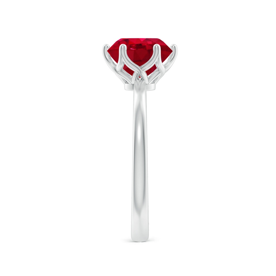 8mm AAA Round Ruby Solitaire Classic Engagement Ring in 18K White Gold side 299