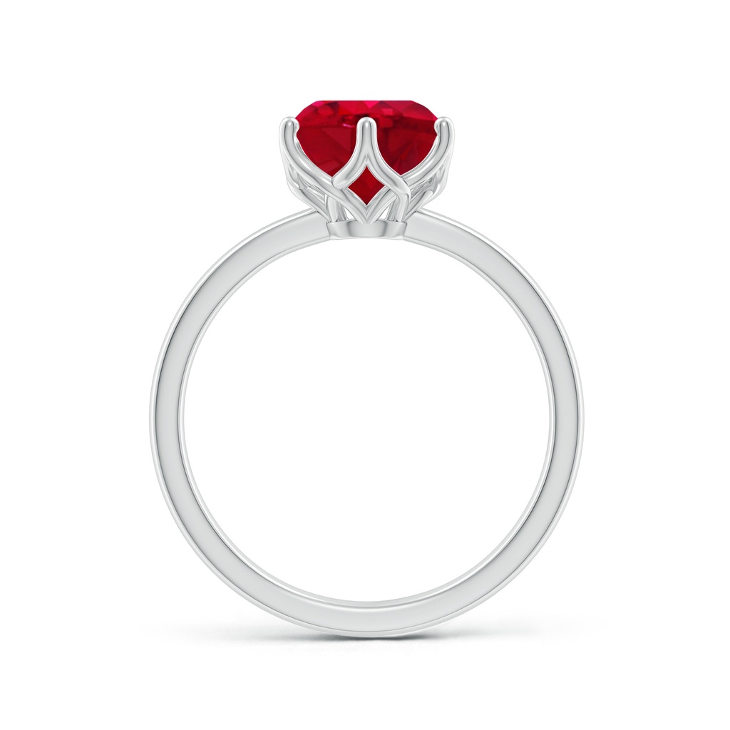 8mm AAA Round Ruby Solitaire Classic Engagement Ring in White Gold - side 199