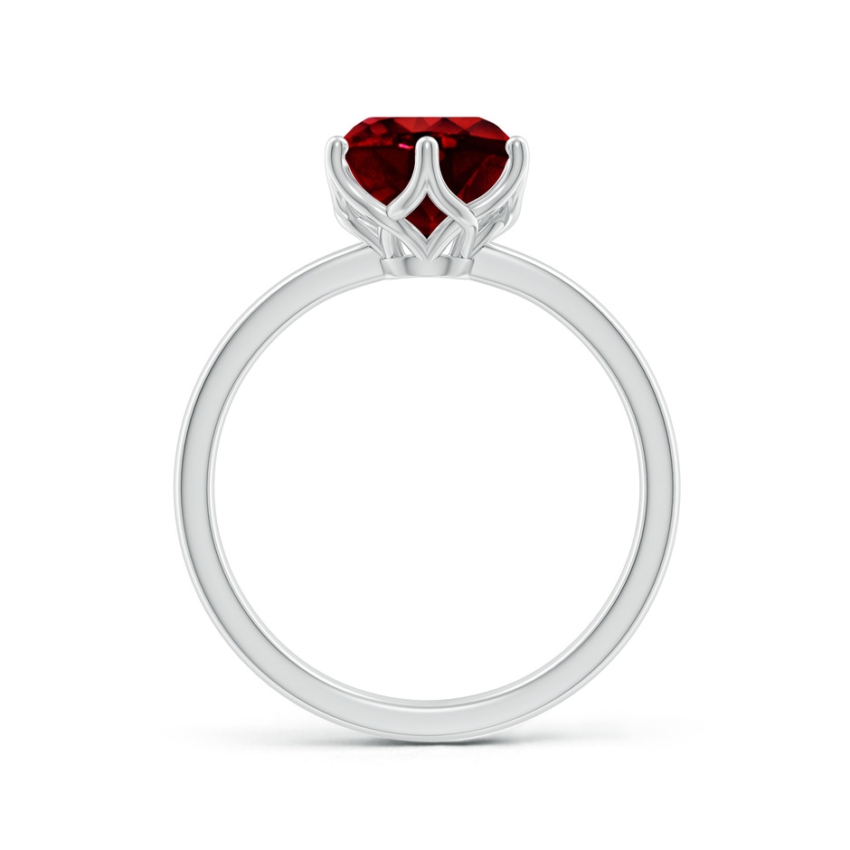 8mm AAAA Round Ruby Solitaire Classic Engagement Ring in 18K White Gold side 199