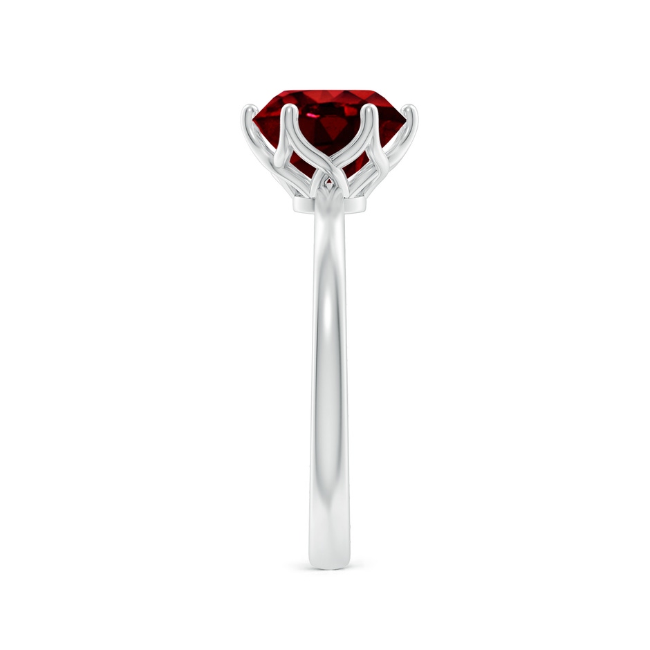 8mm AAAA Round Ruby Solitaire Classic Engagement Ring in 18K White Gold side 299