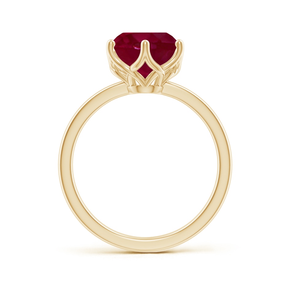 9mm A Round Ruby Solitaire Classic Engagement Ring in Yellow Gold side 199