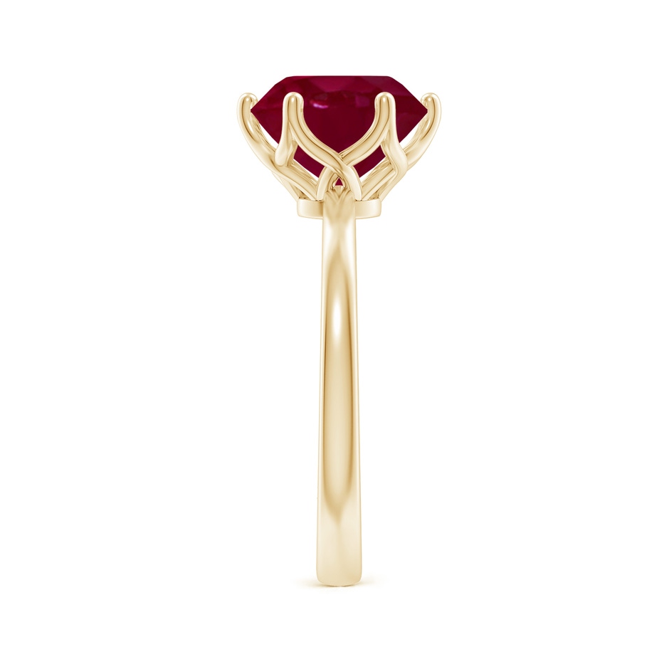 9mm A Round Ruby Solitaire Classic Engagement Ring in Yellow Gold side 299