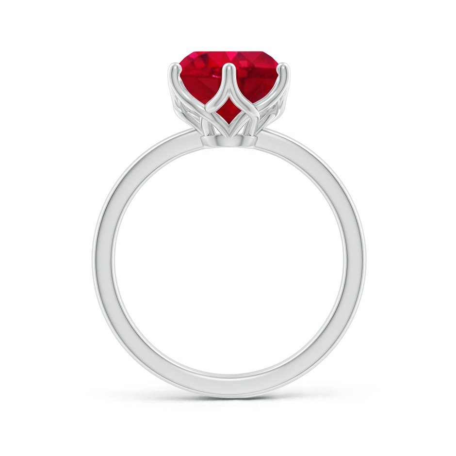 9mm AAA Round Ruby Solitaire Classic Engagement Ring in 18K White Gold side 199