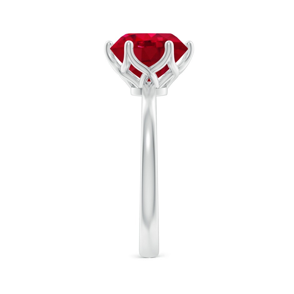 9mm AAA Round Ruby Solitaire Classic Engagement Ring in 18K White Gold side 299