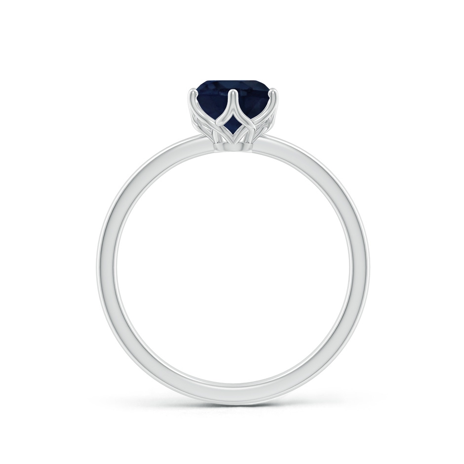 6.5mm A Round Blue Sapphire Solitaire Classic Engagement Ring in P950 Platinum side 199
