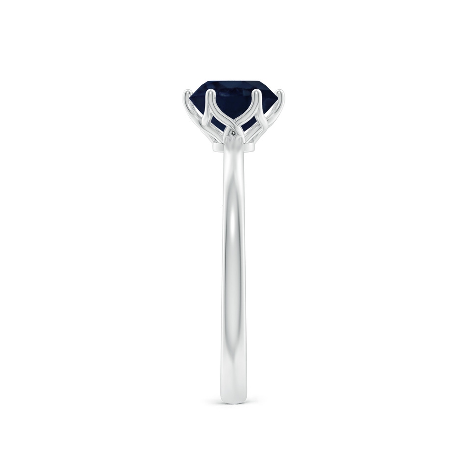 6.5mm A Round Blue Sapphire Solitaire Classic Engagement Ring in P950 Platinum side 299