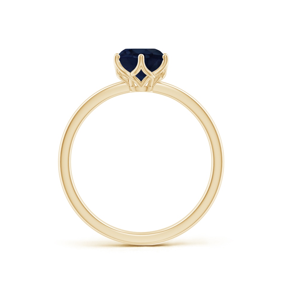 6.5mm A Round Blue Sapphire Solitaire Classic Engagement Ring in Yellow Gold side 199