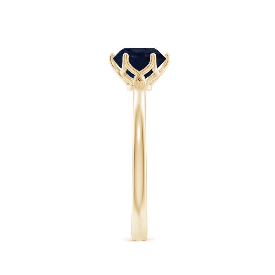 6.5mm A Round Blue Sapphire Solitaire Classic Engagement Ring in Yellow Gold side 299