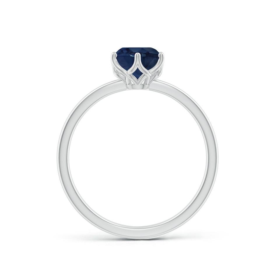 6.5mm AA Round Blue Sapphire Solitaire Classic Engagement Ring in P950 Platinum side 199