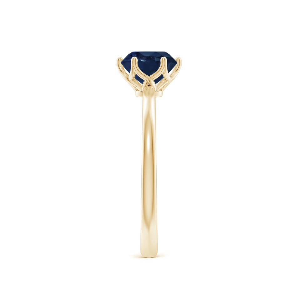 6.5mm AA Round Blue Sapphire Solitaire Classic Engagement Ring in Yellow Gold side 299