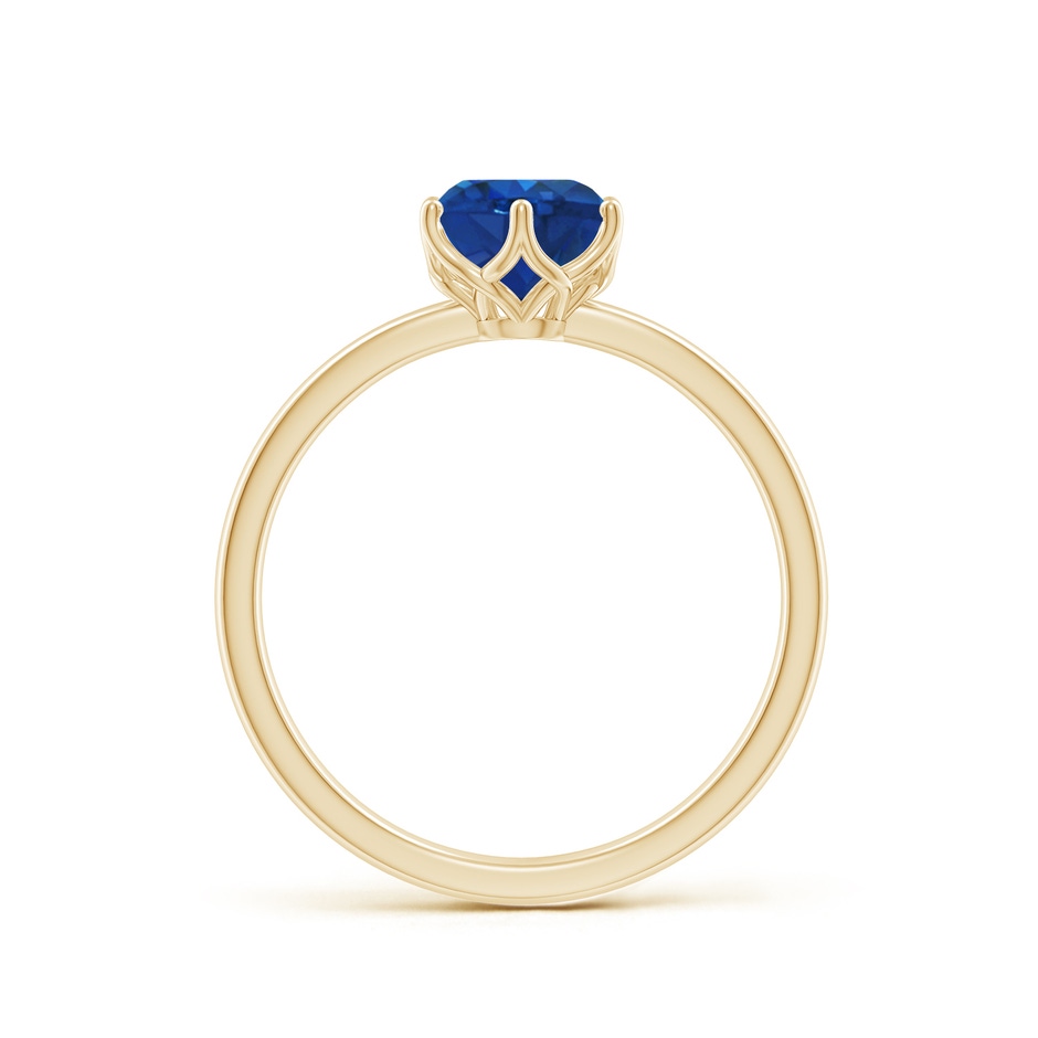 6.5mm AAA Round Blue Sapphire Solitaire Classic Engagement Ring in Yellow Gold side 199