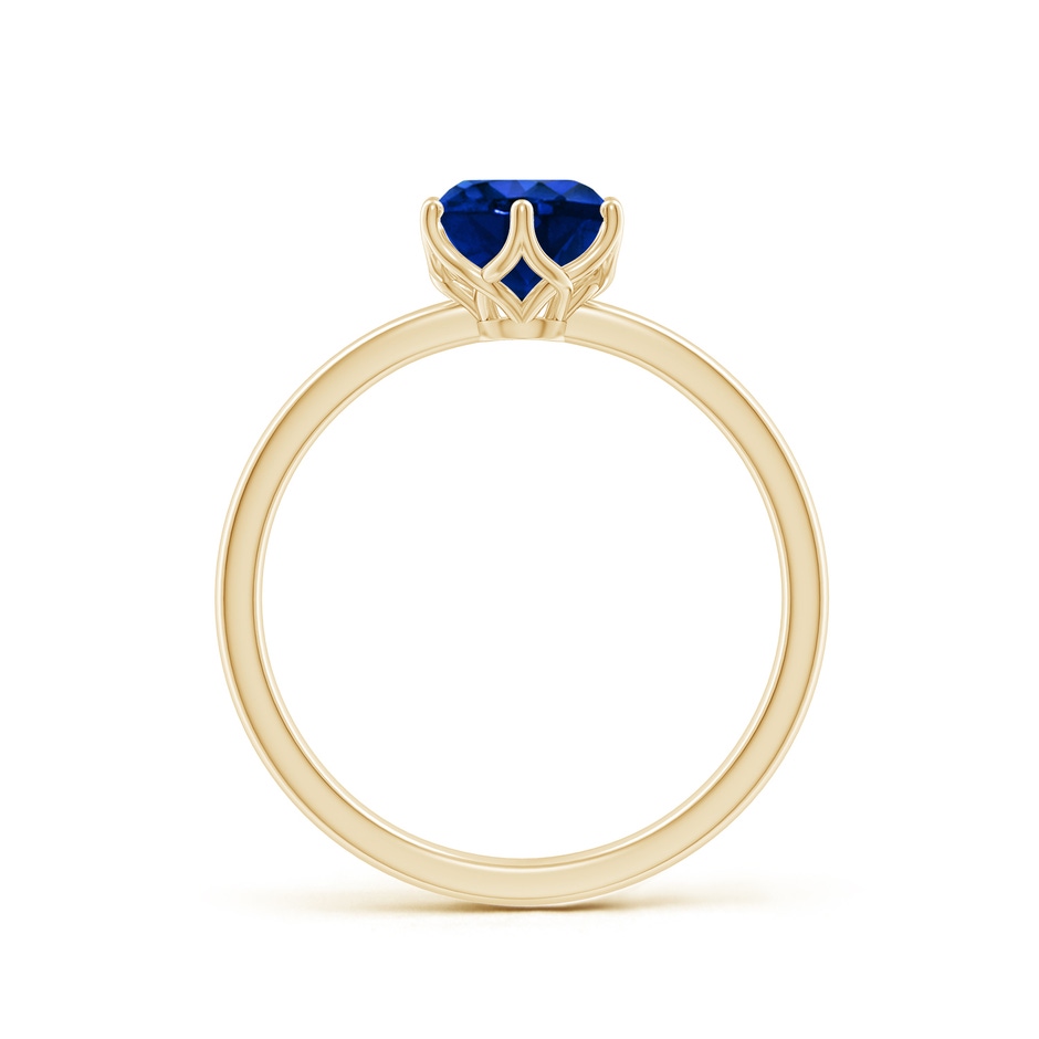 6.5mm AAAA Round Blue Sapphire Solitaire Classic Engagement Ring in Yellow Gold side 199