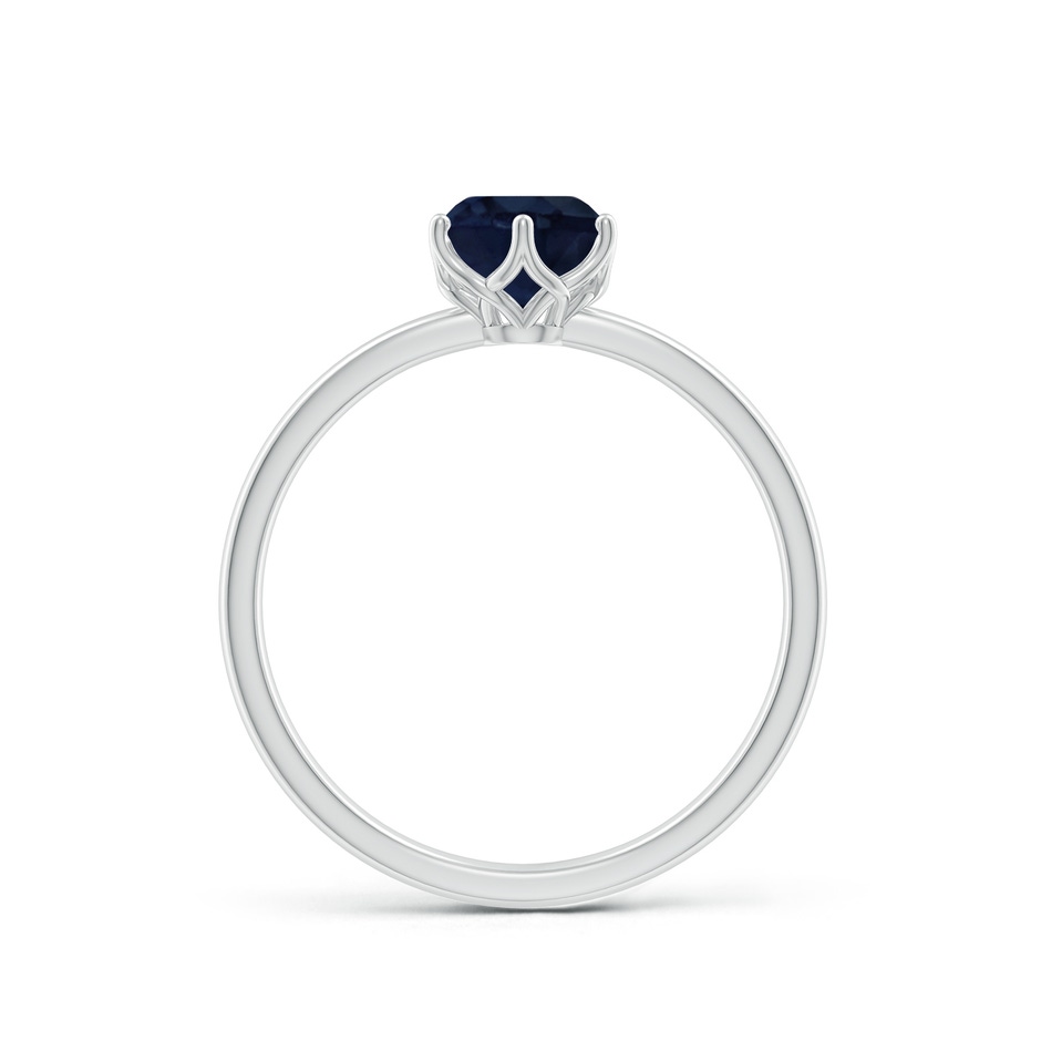 6mm A Round Blue Sapphire Solitaire Classic Engagement Ring in P950 Platinum side 199