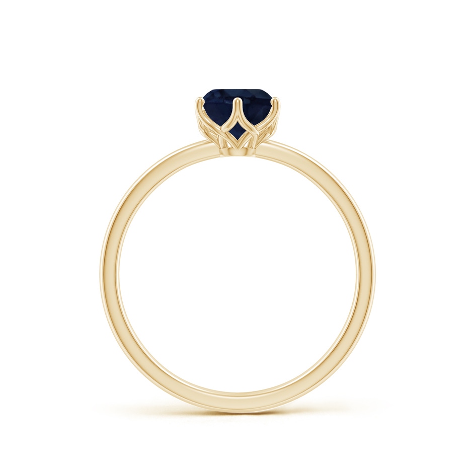 6mm A Round Blue Sapphire Solitaire Classic Engagement Ring in Yellow Gold side 199