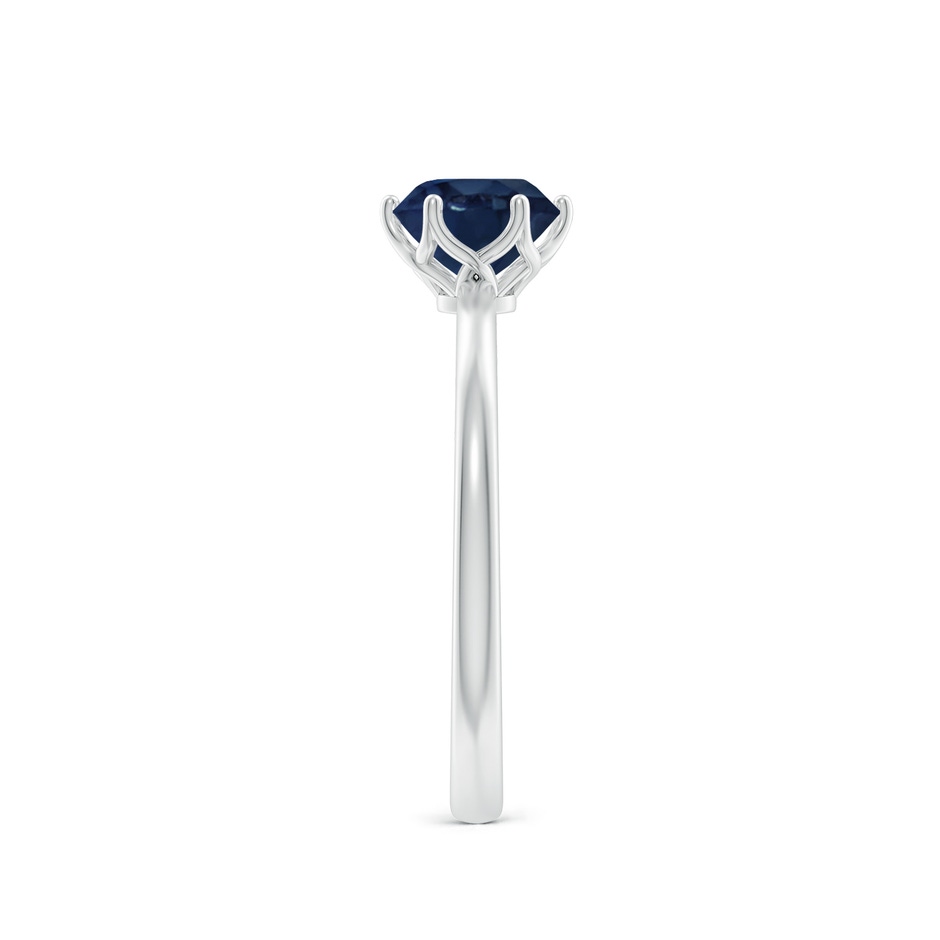 6mm AA Round Blue Sapphire Solitaire Classic Engagement Ring in P950 Platinum side 299