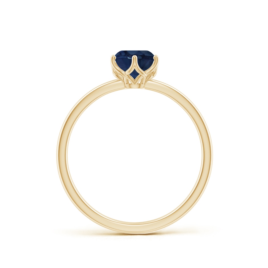 6mm AA Round Blue Sapphire Solitaire Classic Engagement Ring in Yellow Gold side 199