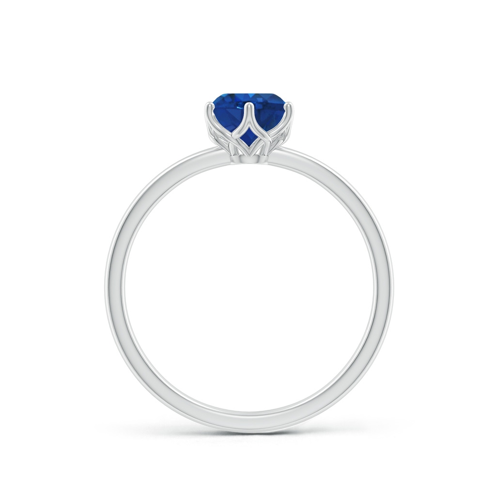 6mm AAA Round Blue Sapphire Solitaire Classic Engagement Ring in P950 Platinum - side 199