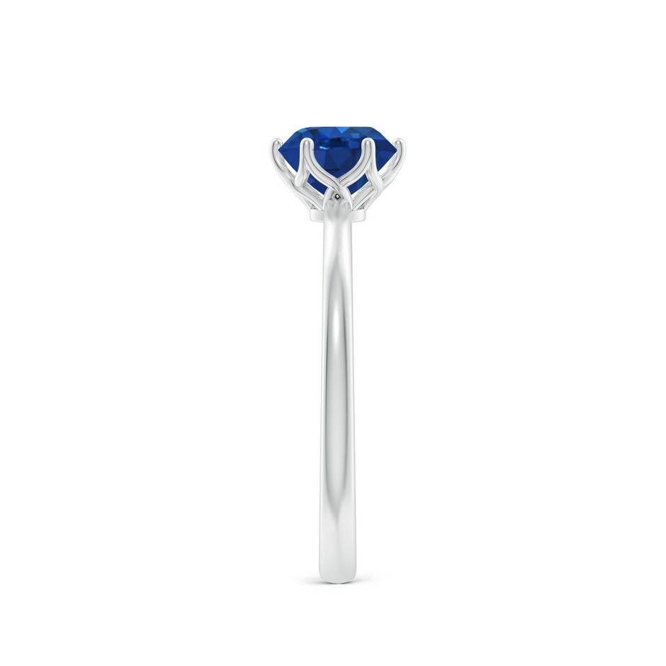 6mm AAA Round Blue Sapphire Solitaire Classic Engagement Ring in P950 Platinum side 299
