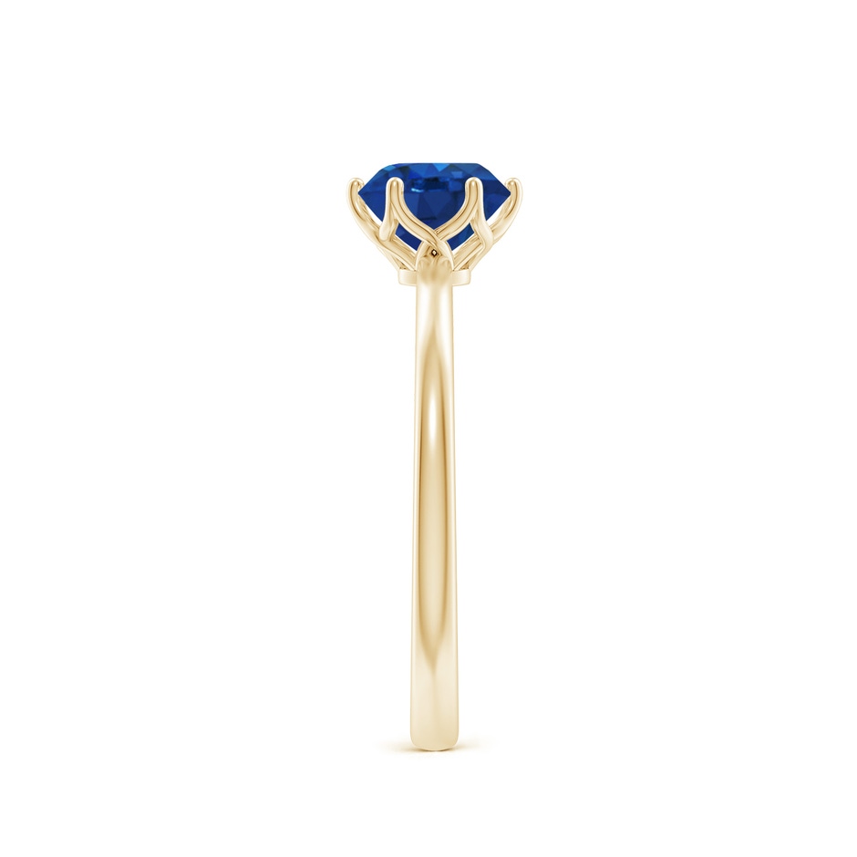 6mm AAA Round Blue Sapphire Solitaire Classic Engagement Ring in Yellow Gold side 299