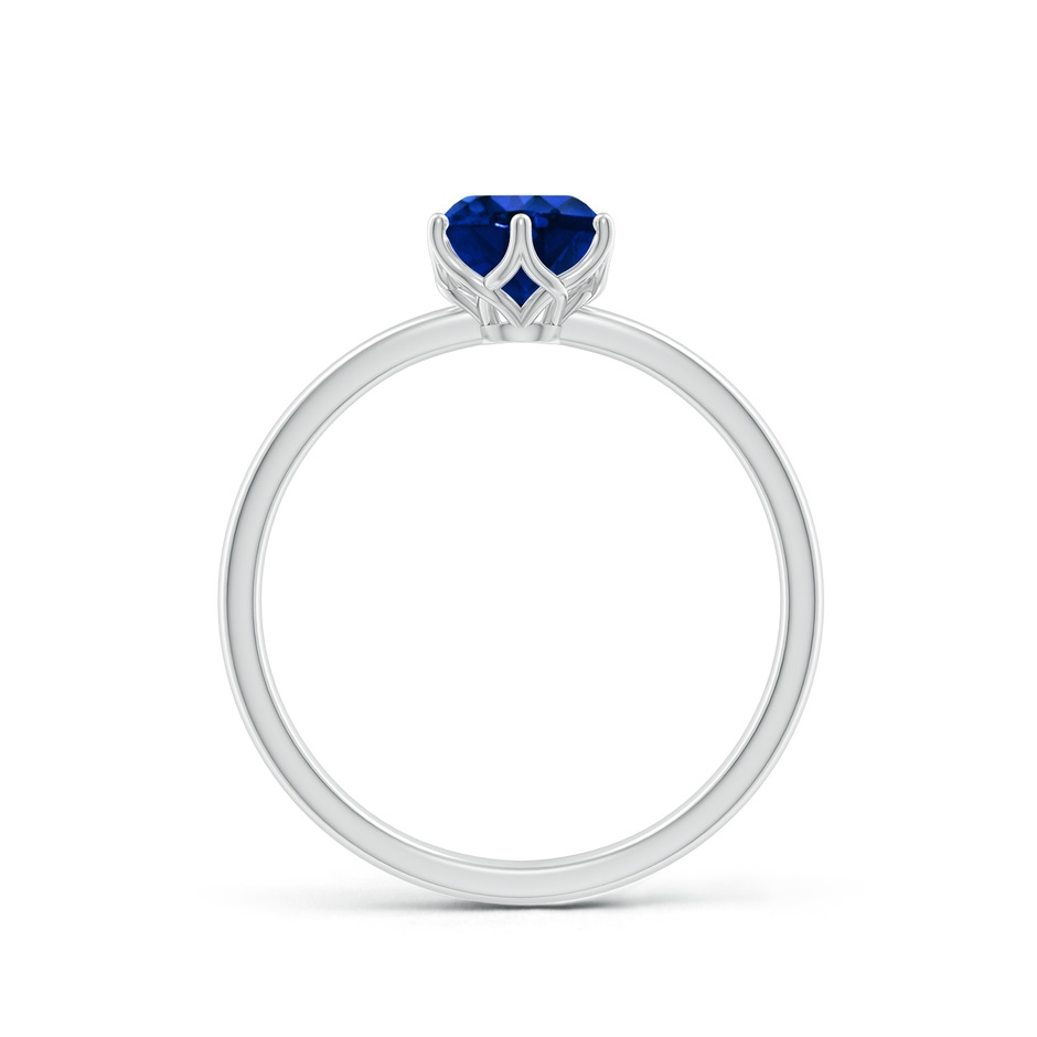 6mm AAAA Round Blue Sapphire Solitaire Classic Engagement Ring in White Gold side 199