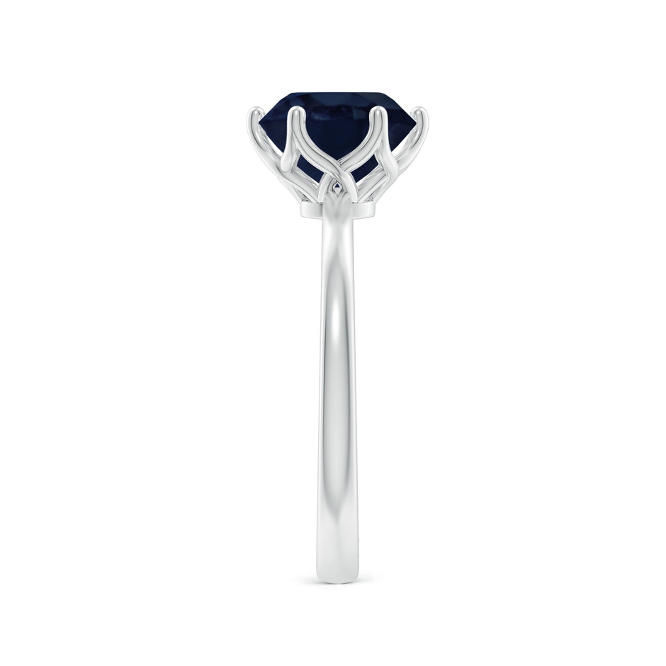 8mm A Round Blue Sapphire Solitaire Classic Engagement Ring in 18K White Gold side 299
