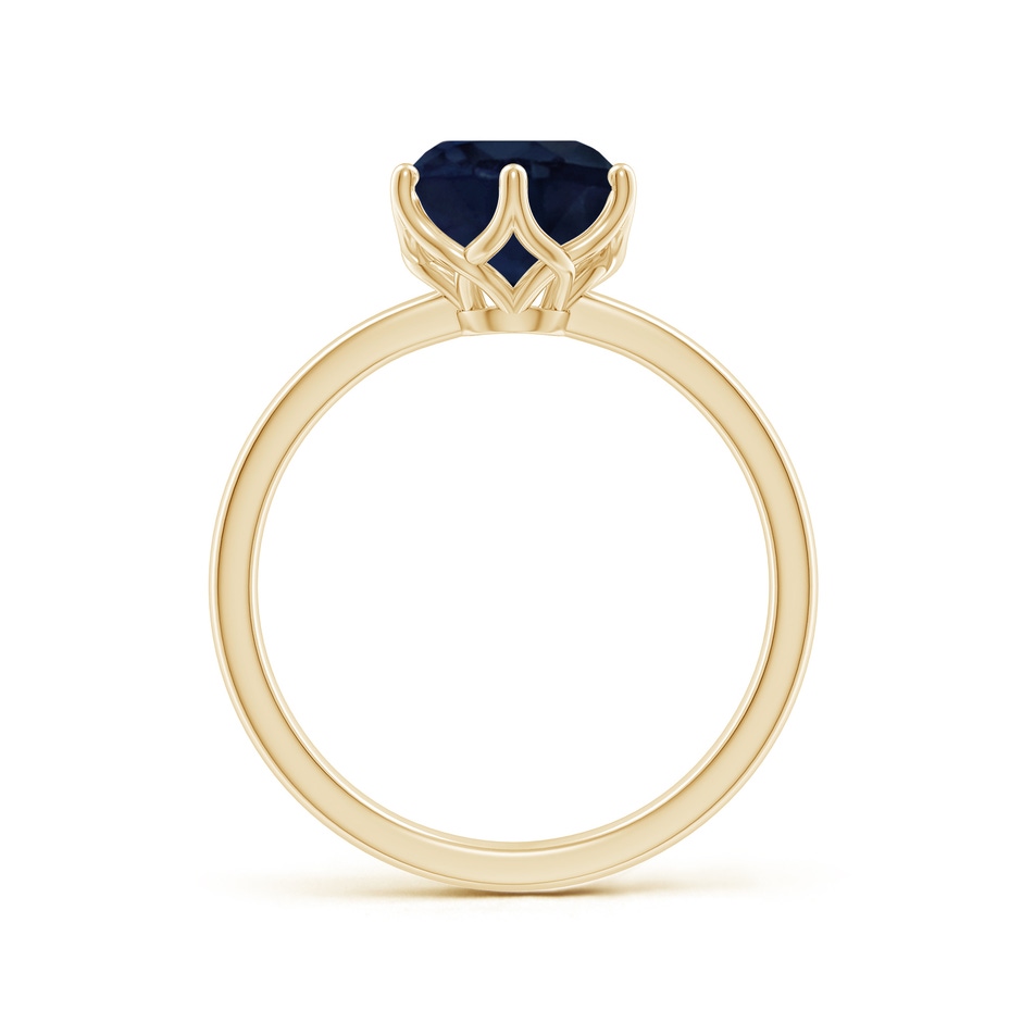 8mm A Round Blue Sapphire Solitaire Classic Engagement Ring in 18K Yellow Gold side 199
