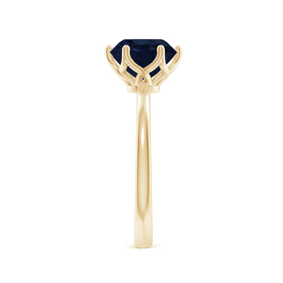 8mm A Round Blue Sapphire Solitaire Classic Engagement Ring in 18K Yellow Gold side 299