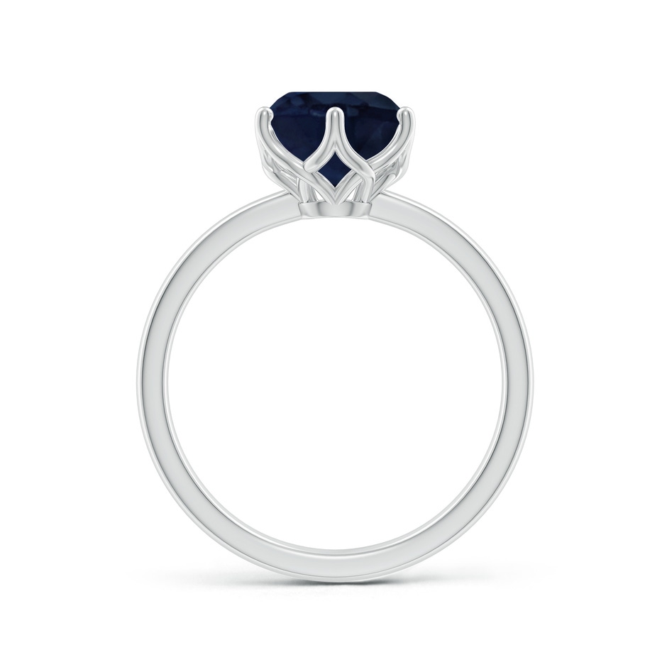 8mm A Round Blue Sapphire Solitaire Classic Engagement Ring in White Gold side 199