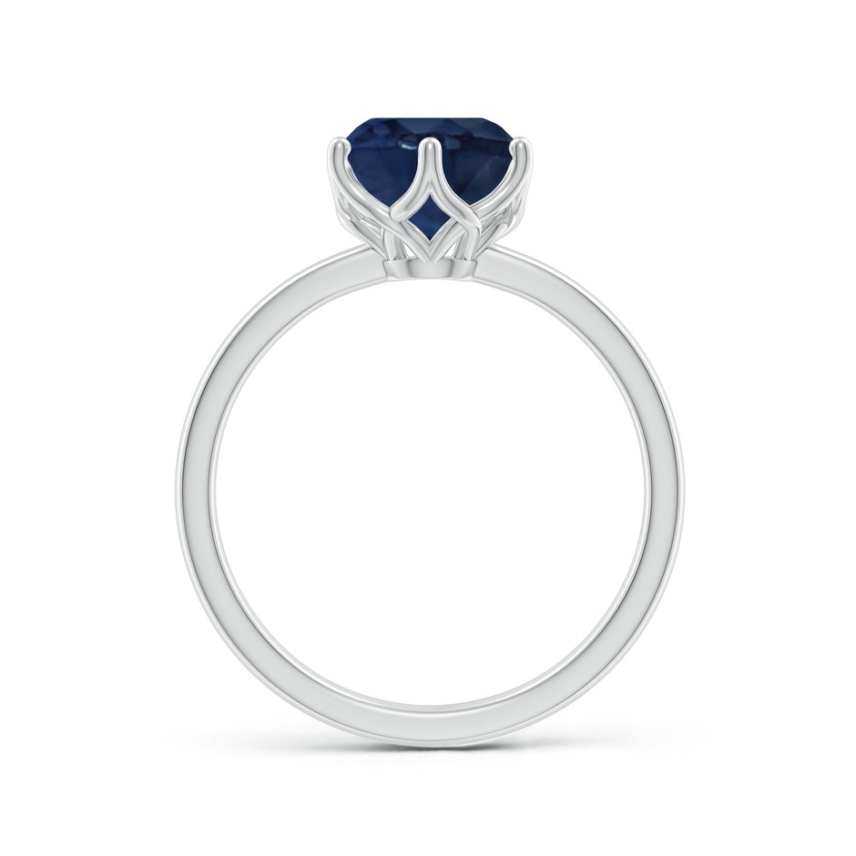 8mm AA Round Blue Sapphire Solitaire Classic Engagement Ring in P950 Platinum side 199