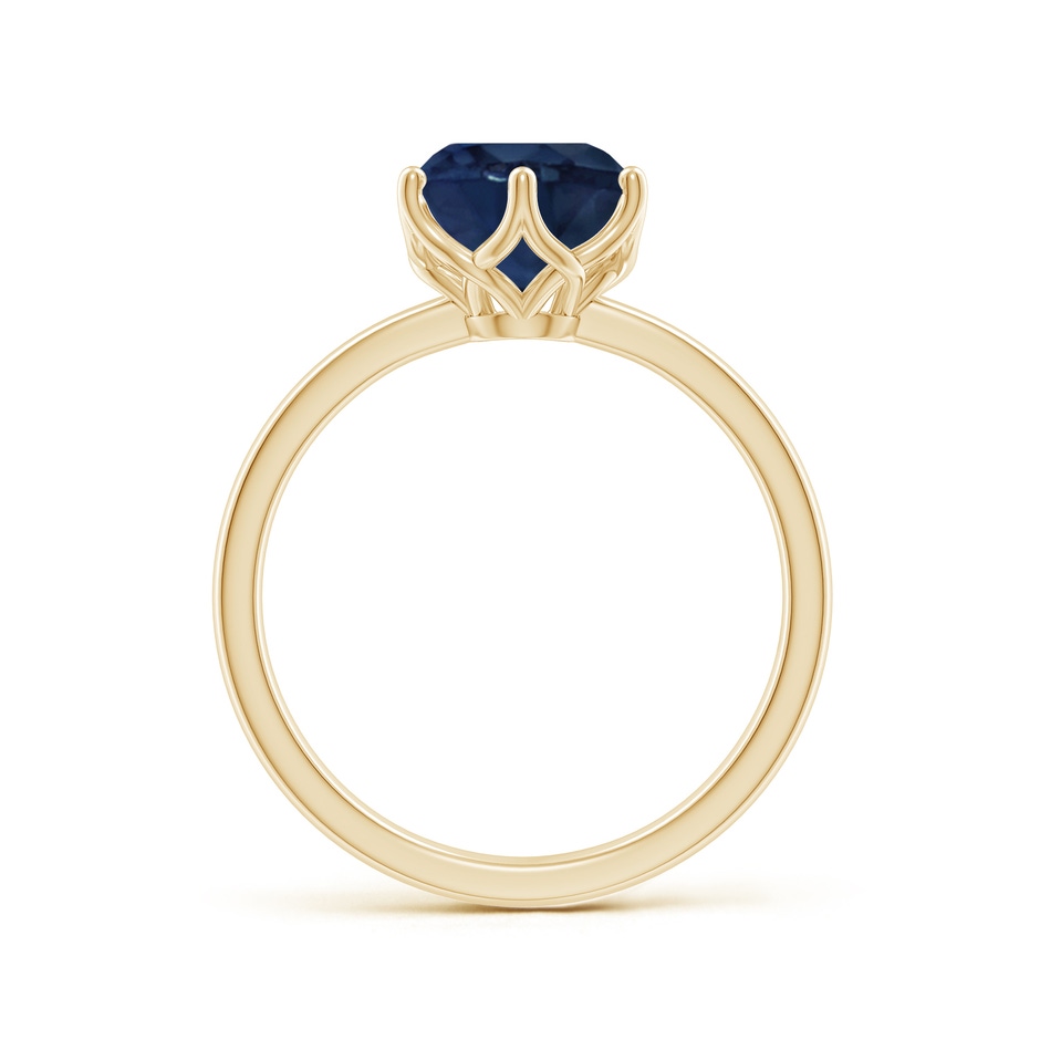 8mm AA Round Blue Sapphire Solitaire Classic Engagement Ring in Yellow Gold side 199