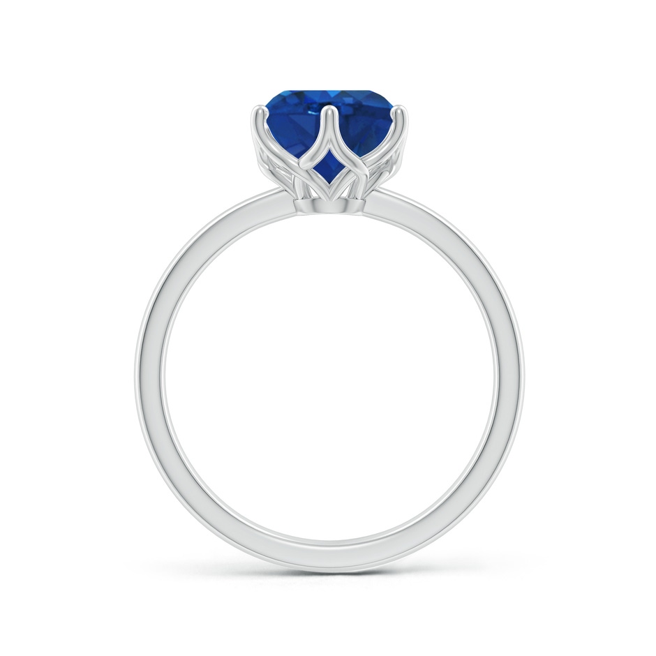 8mm AAA Round Blue Sapphire Solitaire Classic Engagement Ring in P950 Platinum side 199