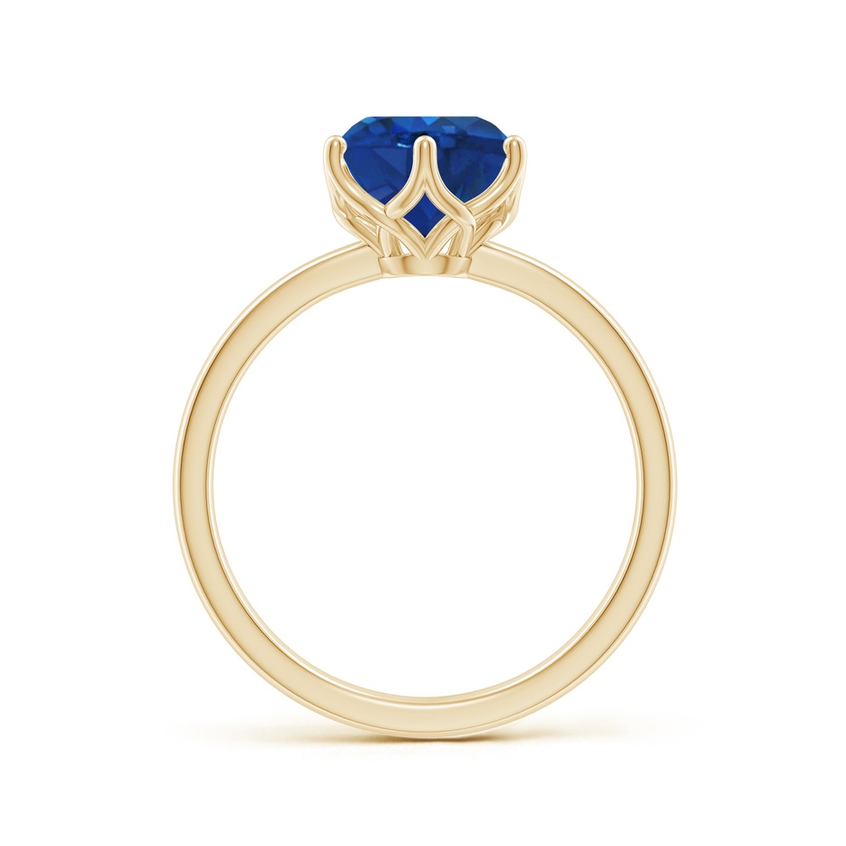 8mm AAA Round Blue Sapphire Solitaire Classic Engagement Ring in Yellow Gold side 199