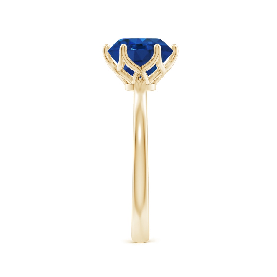 8mm AAA Round Blue Sapphire Solitaire Classic Engagement Ring in Yellow Gold side 299