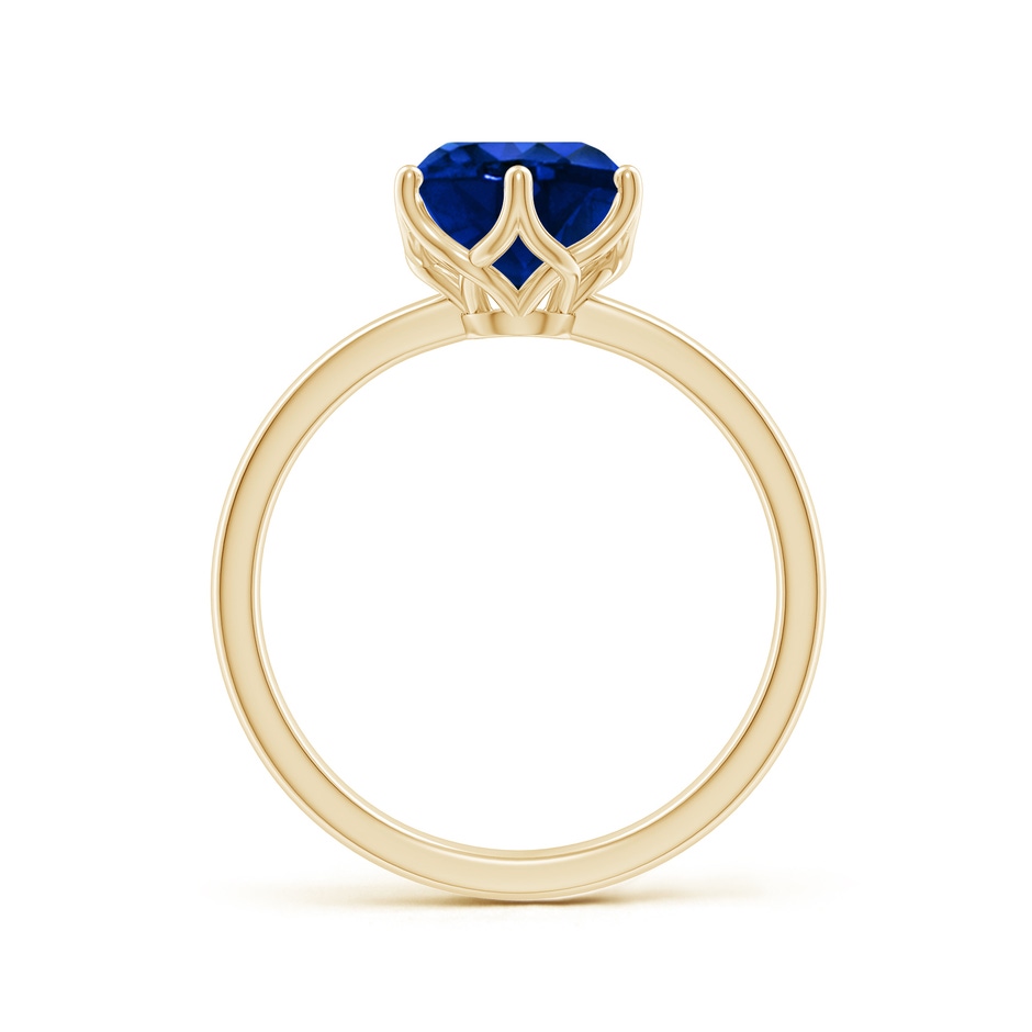 8mm Lab-Grown Round Blue Sapphire Solitaire Classic Engagement Ring in 18K Yellow Gold side 199