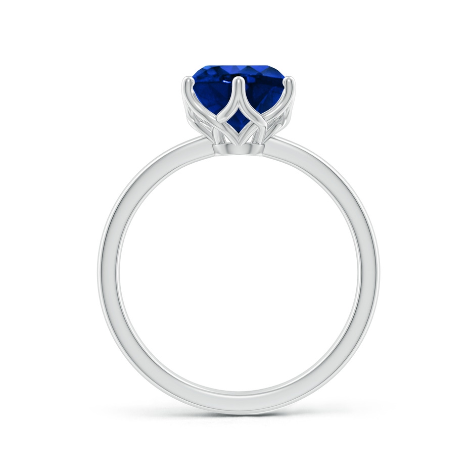 8mm AAAA Round Blue Sapphire Solitaire Classic Engagement Ring in P950 Platinum side 199