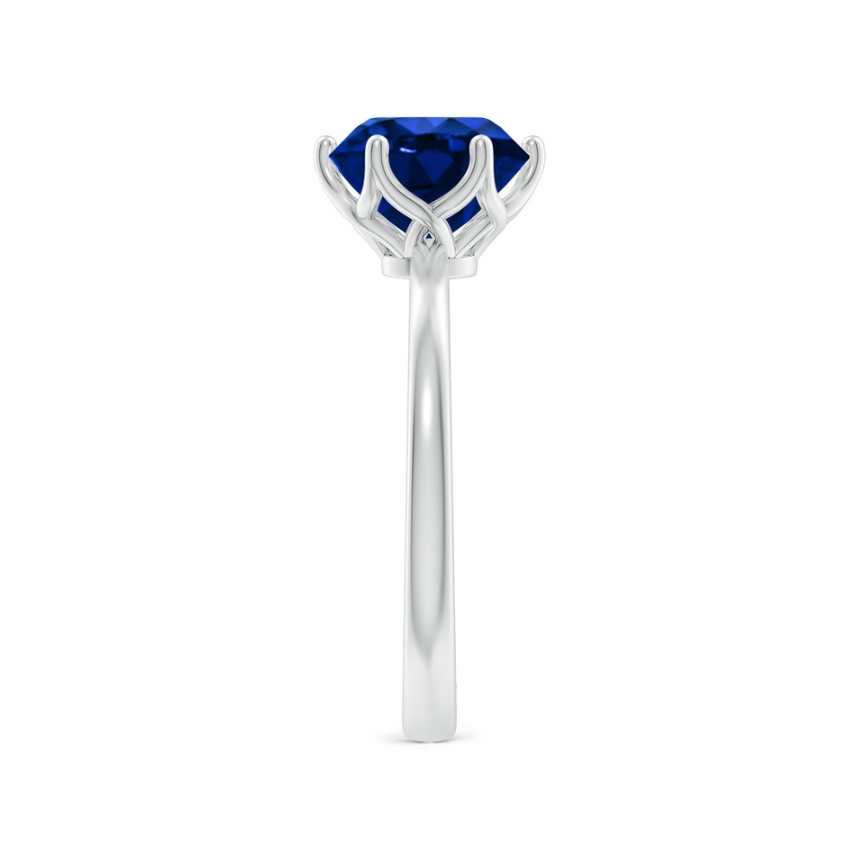 8mm AAAA Round Blue Sapphire Solitaire Classic Engagement Ring in P950 Platinum side 299
