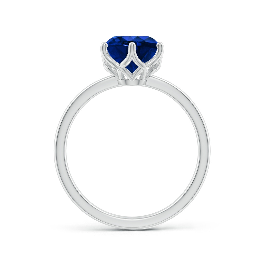 8mm Lab-Grown Round Blue Sapphire Solitaire Classic Engagement Ring in White Gold - side 199