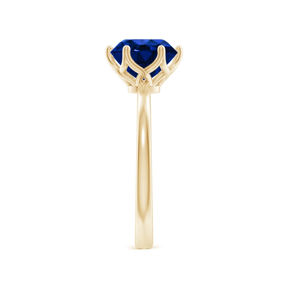 8mm AAAA Round Blue Sapphire Solitaire Classic Engagement Ring in Yellow Gold side 299