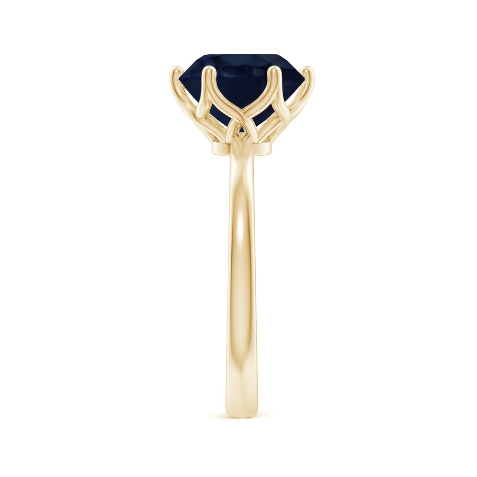 9mm A Round Blue Sapphire Solitaire Classic Engagement Ring in 18K Yellow Gold side 299