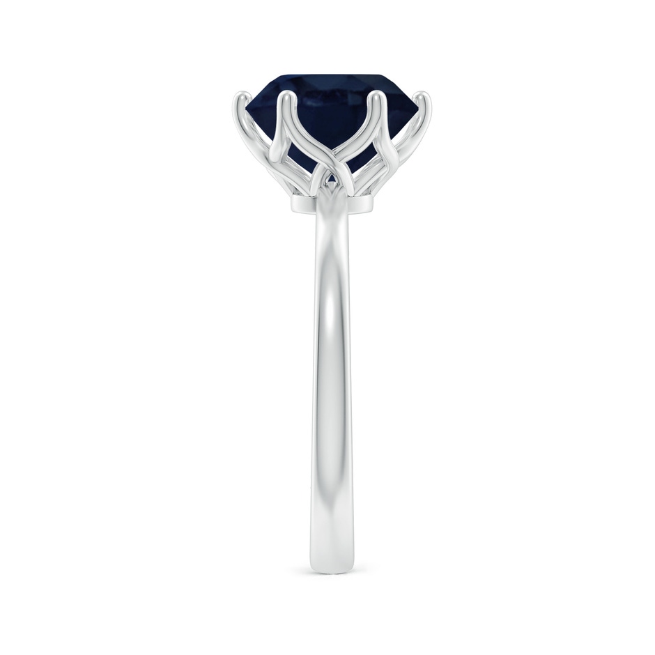 9mm A Round Blue Sapphire Solitaire Classic Engagement Ring in White Gold side 299