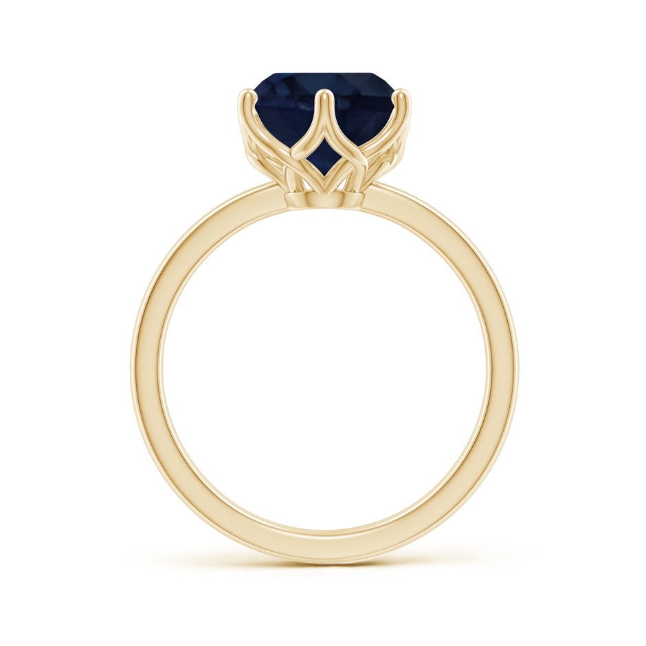9mm A Round Blue Sapphire Solitaire Classic Engagement Ring in Yellow Gold side 199
