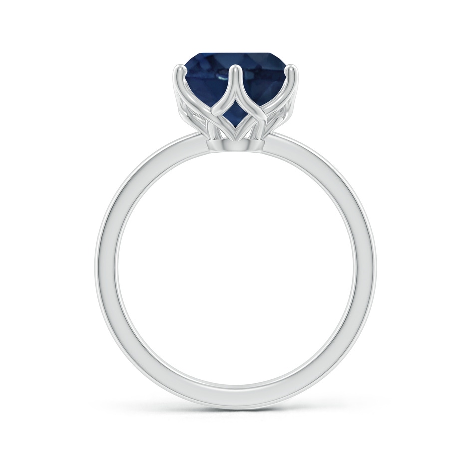 9mm AA Round Blue Sapphire Solitaire Classic Engagement Ring in P950 Platinum side 199