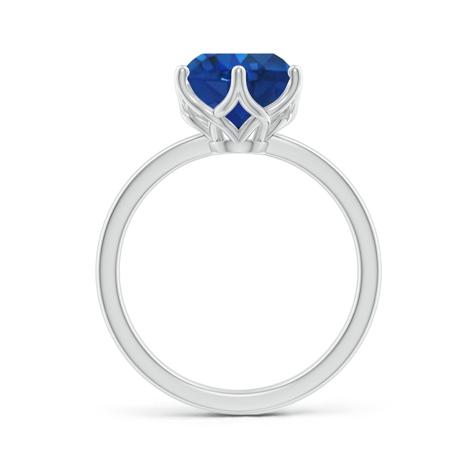 9mm AAA Round Blue Sapphire Solitaire Classic Engagement Ring in P950 Platinum side 199