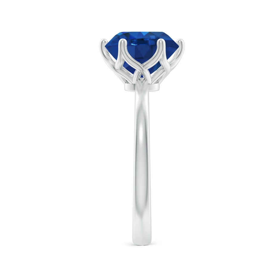 9mm AAA Round Blue Sapphire Solitaire Classic Engagement Ring in P950 Platinum side 299