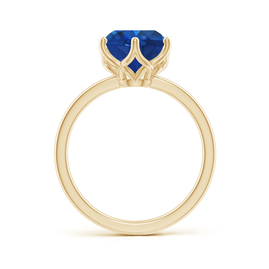 9mm AAA Round Blue Sapphire Solitaire Classic Engagement Ring in Yellow Gold side 199