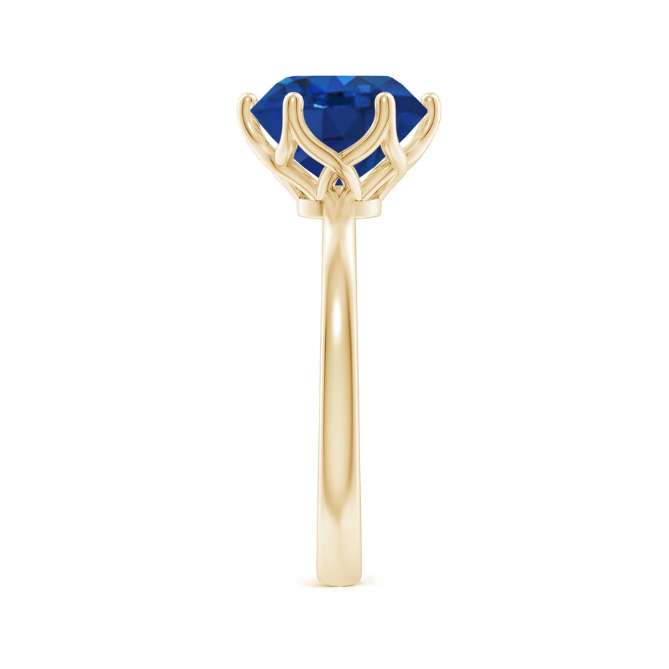 9mm AAA Round Blue Sapphire Solitaire Classic Engagement Ring in Yellow Gold side 299