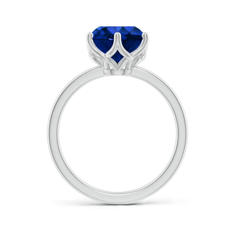 9mm Lab-Grown Round Blue Sapphire Solitaire Classic Engagement Ring in White Gold side 199
