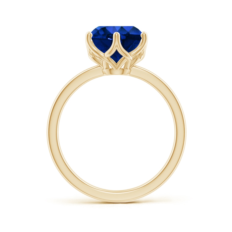 9mm AAAA Round Blue Sapphire Solitaire Classic Engagement Ring in Yellow Gold side 199
