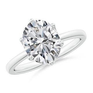 10x8mm HSI2 Oval Diamond Solitaire Classic Engagement Ring in 18K White Gold